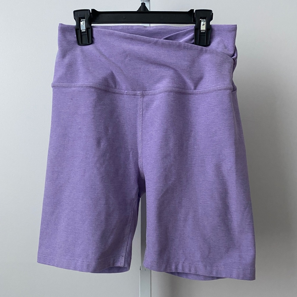 Beyond Yoga Sporty Chic Yoga High Waist Biker Shorts Large Purple